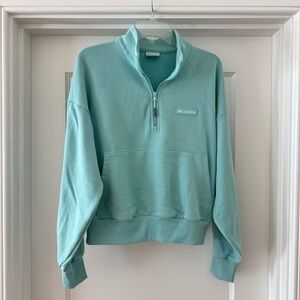 Columbia Women's Half-Zip Sweatshirt - Light Teal
